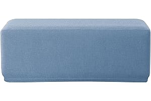 EBETA Elástico Funda para Taburete Cubierta de Taburete, Fundas de Taburete Jacquard, Funda Otomana Rectangular, Cubierta para otomana