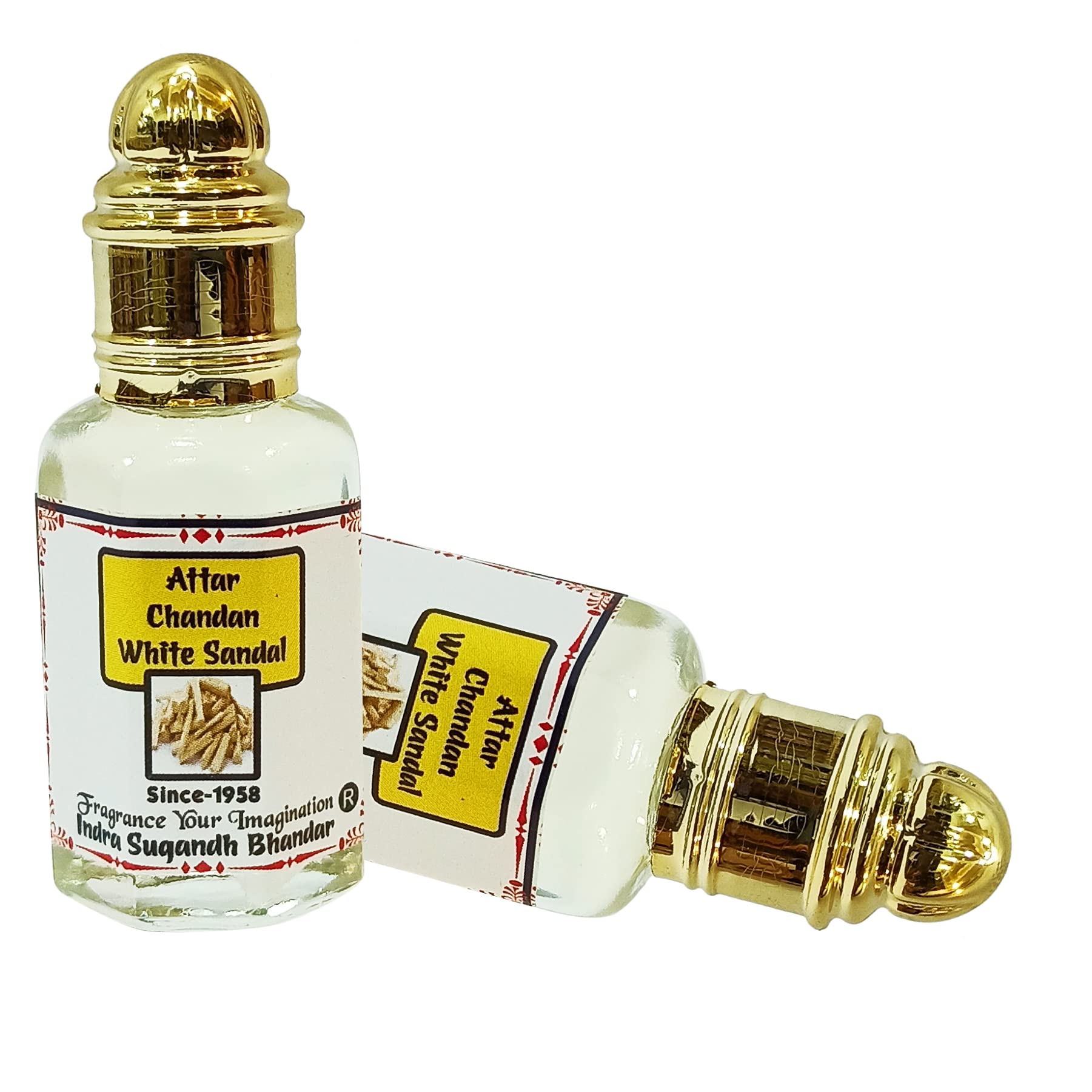INDRA SUGANDH BHANDAR Attar For Men|Women White Sandal|Chandan 12ml Natural Sandalwood Ittar Long Lasting Fragrance Rollon Pa