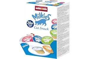 animonda Milkies Selection (20 Cups à 15 g), leicht verdauliche Katzenmilch für Erwachsene Katzen, praktisches Vorteilspack mit 20 Katzenmilch Cups, Milch-Snack ohne Soja und Zucker