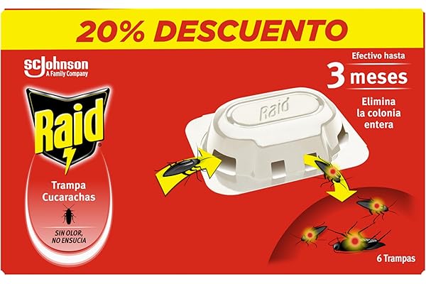 Raid Cebos Anticucarachas, Trampa para Eliminar Cucarachas y Huevos, 1Unidad