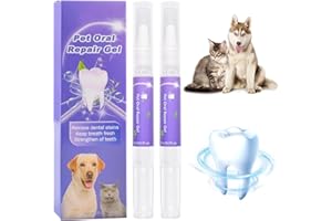 AUEJACKY 2PCS Pet Oral Repair Gel, Gel Reparador Dental para Perros, Gel Restaurador Oral Para Mascotas, Gel refrescante del Aliento para Mascotas,Gel blanqueador restauración Oral para Mascotas