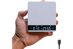 MiiCoffee Nano Pro Coffee Scale with Timer, Espresso Scale with Auto Tare, Aluminum Body, Touch Sensor and Silicone Cover (White)