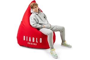 Duża Pufa Gamingowa Diablo Chairs Worek z Wypełnieniem do Siedzenia XXL Beanbag Poliester 110 cm x 100 cm (Czerwona)