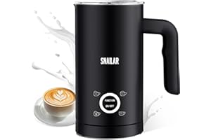 SNAILAR Milk Frother Electric 4-in-1, Hot & Cold Milk Foamer Temperature Control, 10oz/300ml Milk Frother and Steamer,Silent Operation for Coffee Latte Cappuccino, Macchiato