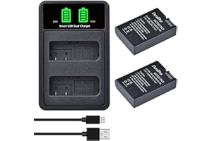 DuraPro 2Packs EN-EL14 EL14A Battery + LED Dual USB Charger for Nikon EN-EL14 EN-EL14a Nikon P7800 7700 7100 7000 D5600 D5500 D5300 D5200 D5100 3000 Series D3400 D3300 D3200 D3100 DLSR and More