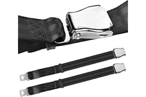 SUNOYA Sicherheitsgurt Verlängerung Gurtverlängerung Flugzeug, 2 Stücke Gurtverlängerung Universal Verstellbare Flugzeug Teile Anschnaller Verlängerung, Anschnallgurt für Schwangere Reisen, 20-80 cm