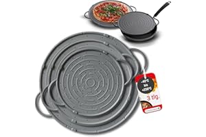 ‎COOLINATO Coolinato Spritzschutz Silikon 3er Set grau für Pfannen, Pfannenspritzschutz und Untersetzer 31cm, 26cm und 21cm, universal backofenfest