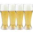 EPT Plastic Pilsner Glasses, 16 oz Unbreakable Classic Beer Glasses, Clear Drinking Glass, BPA Free (Set of 4
