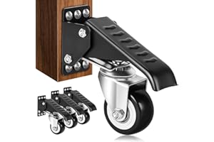 Yeabett Castor Wheels Heavy Duty, Capacity 370KG Set of 4 Stepdown Casters Adjustable Polyurethane Durable Steel Construction