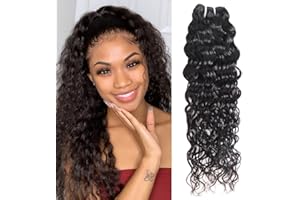 YLEGANT Water Wave Human Hair Bundles For Women Brazilian Virgin Hair Bundle Thick Curly Weave Bundles Natural Black Color Can By Dyed Single Bundle Human Hair 100g 20 Inch (50cm)