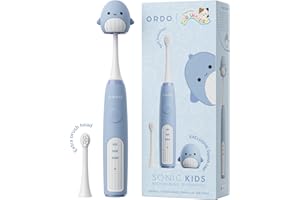 Ordo Squishmallows Electric Toothbrush, Sonic Toothbrushes for Kids, Rechargeable, 3 Brushing Modes, Over 5 Weeks Battery Life Extra Brush Head Included, Gift for Kids Aged 4 Years and Up, Samir