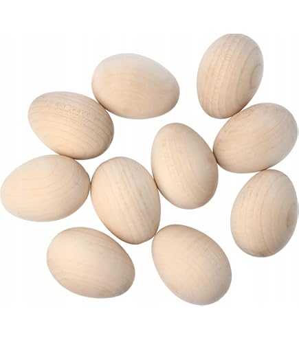 40 Uova Di Legno Grezze Per Decorazione Pasquale - Fai Da Te, Colorabili, 5 Misure Diverse - Foto 2