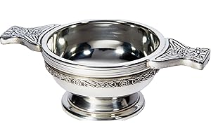 I LUV LTD Pewter Quaich Scottish Celtic Band Small Size Tasting Bowl Ideal Christening Gift Engravable