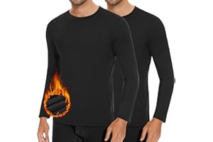 SIMIYA Mens Long Sleeve Thermal Tops Crew Neck Thermal Underwear Winter Warm Base Layer Thermals T-Shirt Vest