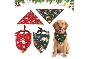 MELEAGER 2 PCS Bandana Perro Navidad, Triángulo Pañuelos Accesorios Baberos Perros Navidad Regalo