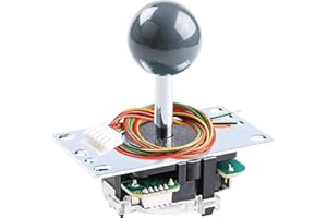 SANWA JLF-TP-8YT Joystick original pour jeu d'arcade 4 et 8 positions réglables, compatible avec les manettes de tournoi Catz Mad SF4 (boule sur le dessus grise)
