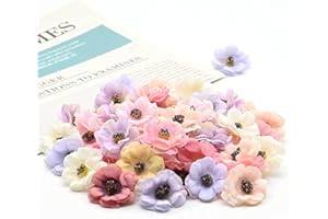 Yibang 50 Stücke Künstliche Blumen, Mischfarbe Gänseblümchen Blütenköpfe 3cm Bunte Kunst Gänseblümchen Blütenköpfe Daisy für Basteln Scrapbooking Hochzeit Party Home Deko - Zufällige Farbe