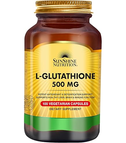 Sunshine Nutrition Derma Glow with Glutathione | 1000 mg L-Glutathione per  Serving | 60 Vegetarian Capsules | Advanced Skin Brightening Formula |  Antioxidant Support