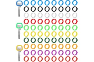 XLIUAX Pack of 80 Colourful Key Caps, Round PVC Key Identification Set, Key Cap for Standard Thin Flat House Keys, Identification of Front Door Keys