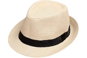 Topgrowth Cappello di Jazz Bambino Estate Spiaggia Cappello di Paglia Panama Outdoor Ragazzo Cappello da Gentiluomo