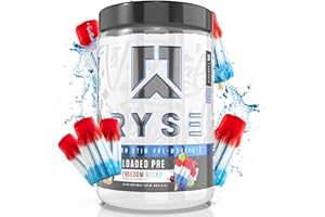 RYSE UP SUPPLEMENTS RYSE Core Series Loaded Pre | Pump, Energy, Strength | L-Citrulline, Beta Alanine, L-Theanine, Caffeine, and Thinkamine | 30 Servings (Freedom Rocks)