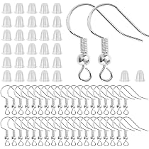 WEWAYSMILE Lot de 100 crochets d'oreilles hypoallergéniques en or sterling pour la fabrication de boucles d'oreilles (doré