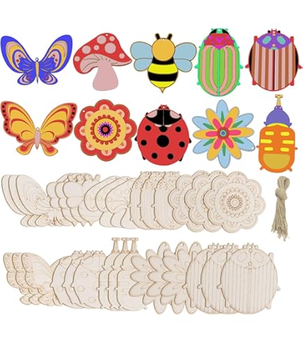 Holzfiguren Zum Bemalen 36-teilig - Kreatives Bastelset Für Kinder Ab 4 Jahren