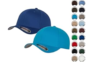 HLKAUF 2er Flexfit Unisex Wooly Combed Cap Baseball Caps graue Unterseite S M L XL XXL Basecap Mütze