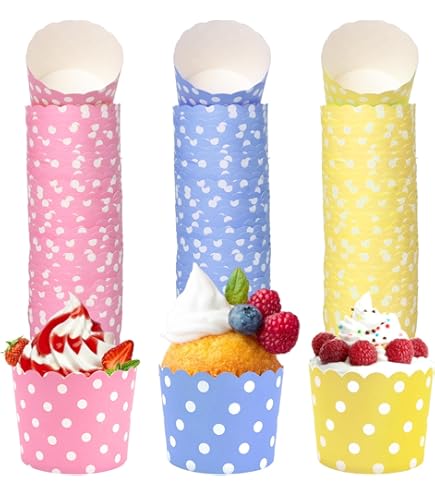 200 stuks cupcake standaard formaat papieren taartbeker bakbekers wegwerp cake bakbeker cupcake muffin geschikt voor thuisfeest bruiloft (4 stijlen