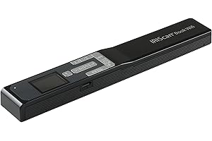 IRIScan Book 5 Noir WIFI, Batterie Lithium, 30PPM, Simplex, LCD Couleur, Scan Vers JPG/PDF/MS Word & Excel, 1 Click PDF, OCR 130 Langues, Autonomie 200 Pages, Windows & Mac