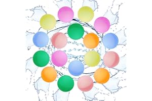 FMKLDENA Globos de Agua Reutilizables, 18 Piezas Globo de Agua in Silicona para Niños y Adultos, Llenado Rápido Bolas de Agua Reutilizable Para Parque Acuático, Fiesta, Piscina, Juego Familiar