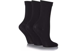 SockShop Ladies Gentle Bamboo Socks with Smooth Toe Seams in Plain and Striped Designs Pack of 3