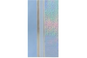 Pracht Creatives Hobby 7074-20445 Plaques de cire décoratives Mix bleu clair/argent, 3 demi-plaques de cire env. 200 x 50 x 0,5 mm, bandes de cire incluses, pour modeler et décorer des bougies