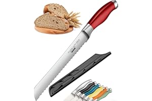 Orblue Cuchillo de Pan 20cm, Cuchillo Panero Profesional con Sierra Grande, Ideal para Cortar el Pan, Cuchillo de Cocina de, Cuchillo Sierra Arcos