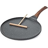 SENSARTE Nonstick Crepe Pan, Dosa Pan, Diecast Aluminum, Flat Pancake Frying Pan, Tawa Grill Pan, 26cm with Cool Handle, Indu