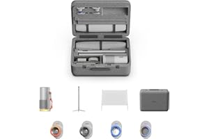 XGIMI MoGo 4 Laser Proyector Kit para Exteriores, Incluye 4 Filtros, Soporte PowerBase con Batería, Pantalla de 70", Funda de Transporte, 550 Lúmenes ISO, Autonomía 5h, Google TV con Netflix Oficial