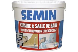 Semin - Enduit de Rebouchage et Rénovation - Spécial Cuisine et Salle de Bains - Seau de 1 kg