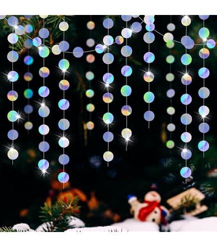 Guirlande Paillettes Rondes Et Étoiles - Lot De 4 Pièces De 4m, Décoration Festive Pour Anniversaire, Mariage Et Réceptions