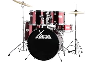 XDrum Semi 22" Standard Batterie Lipstick Red - 22" BD, 12" TT, 13" TT, 16" FT, 14" SD - incl. École - Rouge