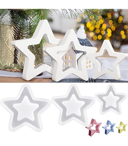 Silikonformen Weihnachtshäuser 3-teilig - Für Kerzen, Gips & Harz