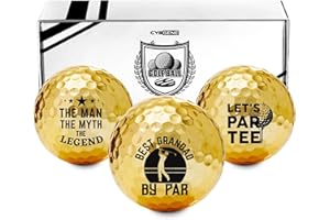 CybGene Funny Grandad Gifts Golf Balls Set for Men or Him, Perfect for Grandad, Coworkers, Boss, Golfers, Golf Lovers for Birthday & Father's Day - Gold