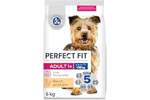 Perfect Fit Adult 1+ Trockenfutter für kleine Hunde (<10kg), 6kg (1 Beutel) – Premium Hundefutter trocken reich an Huhn, zur Unterstützung der Vitalität