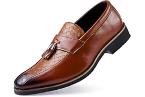 Rodawu Herren Mokassin Anzugschuhe Leder Slip on Business Herren Loafers