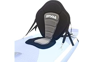 ‎PPXIA Kajak Sitz, Sup Sitz Universal Abnehmbar Einstellbar Kajaksitz SUP Board Zubehör Stand Up Paddle Board Surfboard Sitz Gepolsterte Sitz 32x38cm, Rückenlehne 51x45cm Kompatibel mit Kajak, Ruderbooten