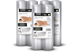‎CASO CASO Strukturrollen-Set Advanced, 6 Folienrollen 20x600 cm für alle Balken Vakuumierer & Folienschweißgeräte, BPA-frei, stark & reißfest, 105µm, stabile Schweißnaht, Sous Vide, Made in Germany