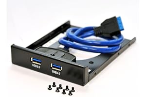Rhombutech® USB 3.0 (Super Speed) Front Panel für 3,5" Laufwerke bis zu 5Gb/s; PC und MAC; schwarz; USB 1.1 und USB 2.0 abwärtskompatibel (USB3.0 Front Panel Metall)