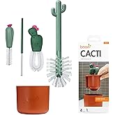 Boon Cacti bottle cleaning brush set, terracotta, 4-piece set