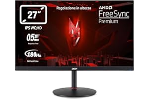Acer Nitro XV271UM3bmiiprfx - Écran PC Gaming 27" QHD, 180Hz (2560x1440, 16:9, FreeSync, 1ms, 250 Nits, Comfyview, BlueLightShield, 2xHDMI 2.0/1xDP 1.2) Moniteur PC Inclinable, Couleur Noire