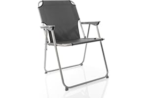 ‎BIGDEAN BigDean Klappstuhl Anthrazit Grau Campinstuhl Faltstuhl Angelstuhl robust klappbar bis 120kg belastbar klassischer Gartenstuhl für Garten & Camping - Campingstuhl faltbar