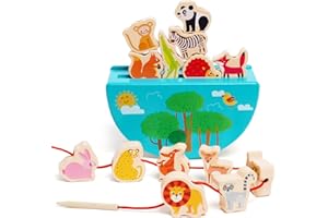 SIAIRO Giochi Equilibrio Montessori Giochi da Impilare Legno Gioco del Filo Animali Blocchi da Costruzione Montessoriani Blocchi da Costruzione per l'equilibrio Gioco Educativi per Ragazzi Ragazze 3 4 5 Anni